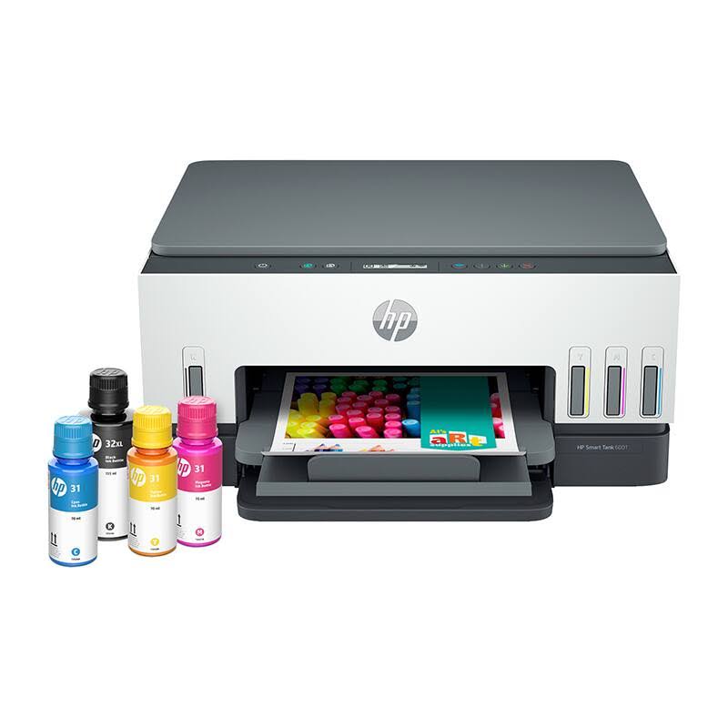 HP - Smart Tank 6001 Wireless AI-Enabled All-in-One Cartridge-Free Supertank Inkjet Printer with 3 Years of Ink Included¹ - Basalt