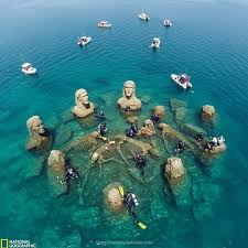 Ancient city emerges from the sea