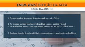 Último dia para pedir isenção da taxa do Enem 2026