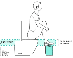 correct sitting posture for constipation squatting position on toilet with footstool diagram, AI generated