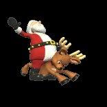 Second Life Marketplace - Santa Claus Bull Riding A Reindeer - Woah!