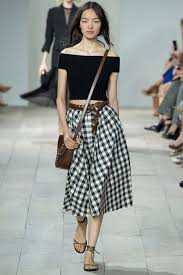 Image result for images of gingham on recent runways