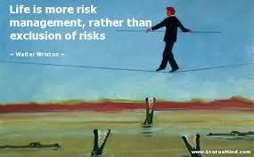 Life is more risk management, rather than... - StatusMind.com via Relatably.com