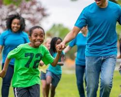 Obraz: happy and healthy child playing outdoors
