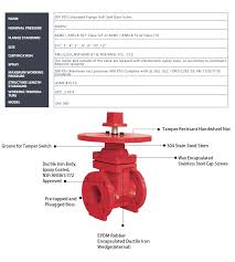 UL FM Approved Non Rising Stem Flanged Gate Valve 6' - Nrs ...