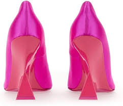 Hot Pink Women's Shaped Heels Pumps Sandals, Comfortable Rose Pink Heels , Luxury Shaped Heels Fuchsia Satin Pumps Sandals for Women, Pump Cheope with - Product from Amazon.com