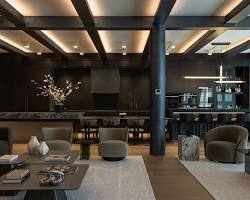 Image de minimalist interior design hidden shelf details apartment lux