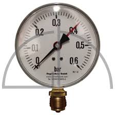 Rohrfeder Manometer Nenngröße 100; 0 - 0,6 bar; Anschluss G1 ...