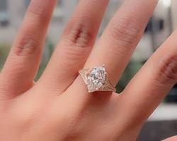 Image of 2 carat diamond marquise cut ring