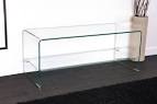 Meuble tv verre trempe noir - m