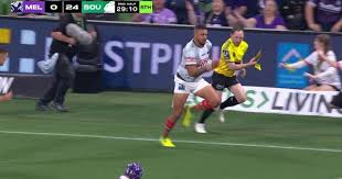 Latrell takes off from his own in-goal