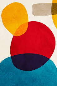 Tableau géométrique shape cercle rouge Hexoa | La Redoute