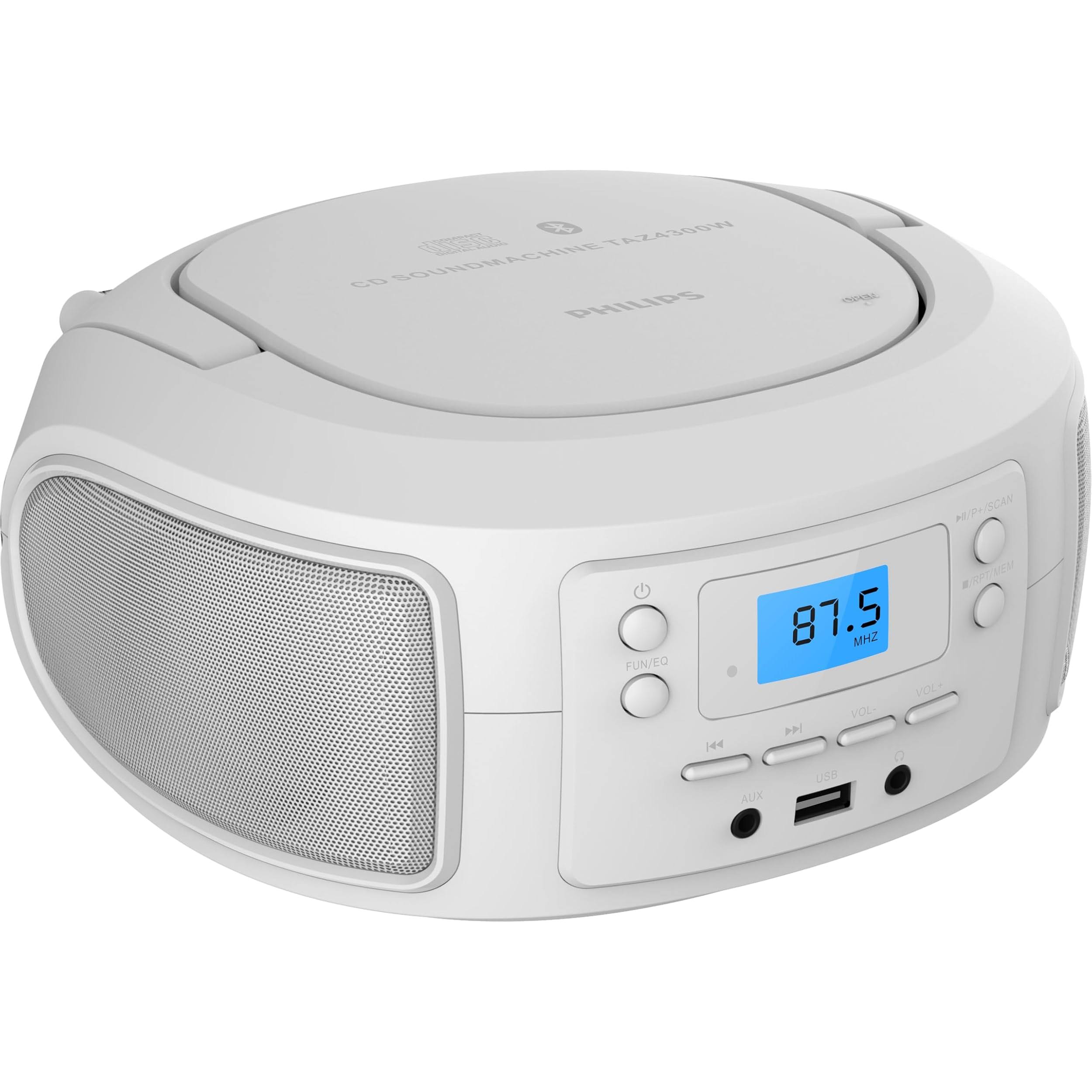 Philips Bluetooth CD Player Boombox Top-Loading Dual 2.5" Speakers