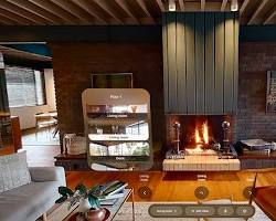 Image of Apple Vision Pro user touring a virtual house