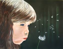 Heidi Daley 4/2006. Acrylic on Canvas 27&quot; x 21&quot; Price: $ 400 - Dandelion-Girl