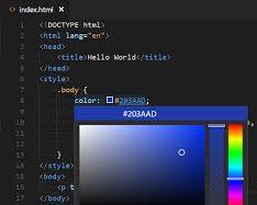 Visual Studio Code HTML editor