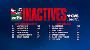 Week 8 Inactives: Jets at Patriots