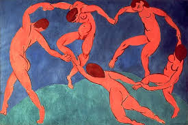 Cuadro La danza de Matisse utilizado en la entrada Diferentes formas de plantear un cuadro en Picasso y Matisse  en donde se comentan las distintas formas de empezar y acabar una obra en el trabajo de Picasso y en el de Matisse. Y como esto deriva de diferentes formas de entender el arte. Escrito por Juan Sánchez Sotelo para la Academia de dibujo y pintura Artistas6 de Madrid. Clases y cursos para aprender a dibujar y pintar. Clases de arte. Análisis de  cuadros.