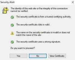Security alert on laptop