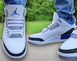 Image of Jordan 3 with straight bar lacing