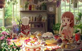Résultat de recherche d'images pour "manga eat cake"