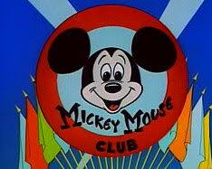 Mickey Mouse Club 1955 TV series Mouseketeers Annette Funicello Jimmie Dodd ears sweaters ABC television stills black and white, AI generated