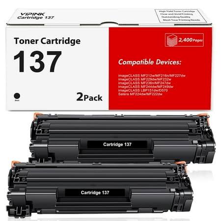 137 Black Toner Cartridge Compatible for Canon Cartridge 137 Cgr-137 Crg137 imageCLASS D570 MF242dw MF232w MF236n MF244dw MF247dw MF227dw Mf220 Mf230