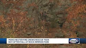 Teenager rescued after falling about 30 feet from Rock Rimmon, fire 
officials say