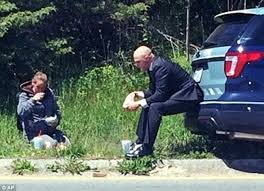 State Trooper Luke Bonin of Massachusetts spotted a homeless mother of four panhandling on the side of the road. So what do you suppose he did? He drove past her, picked up