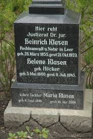 Grab von Maria Klasen (06.09.1896-14.04.2000), Friedhof Leer-alter ... - lc068