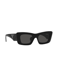 Prada Eyewear triangle-logo Rectangle Sunglasses | Black | FARFETCH IN