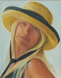 Gwen With Straw Hat Painting - gwen-with-straw-hat-pamela-ramey-tatum