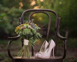 Romantic bouquet on chair
