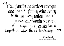 Quotes from Kimberly Bryant Hunter: Our family is a circle of ... via Relatably.com