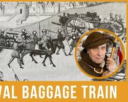 Image of Carolingian army supply train medieval wagons