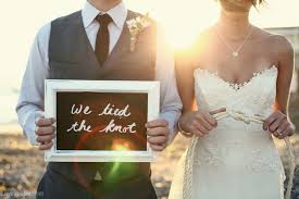 We tied the knot quotes photography wedding beach outdoors sun ... via Relatably.com