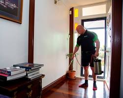 Image de pest control inspection apartment building hallway professional royalty free