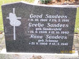 Grab von Gerd Sanders (11.10.1901-24.02.1991), Friedhof Moorlage