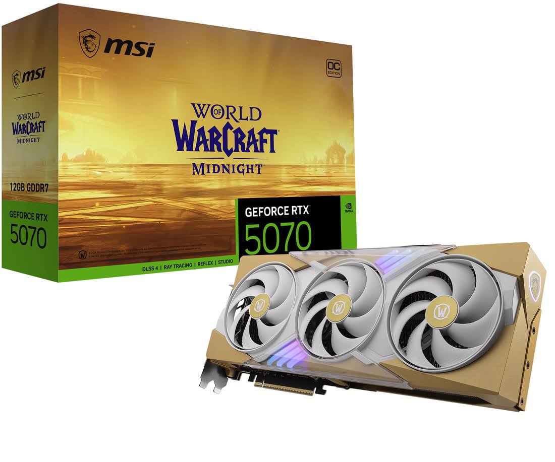 MSI GeForce RTX 5070 12G World of Warcraft MIDNIGHT LIGHT EDITION OC Graphics Card