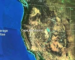 Image of California coastline with rising sea levels