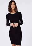 Robe longue moulante manche longue