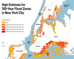 Image of New York City with rising water levels