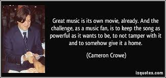 Great music is its own movie, already. And the challenge, as a ... via Relatably.com