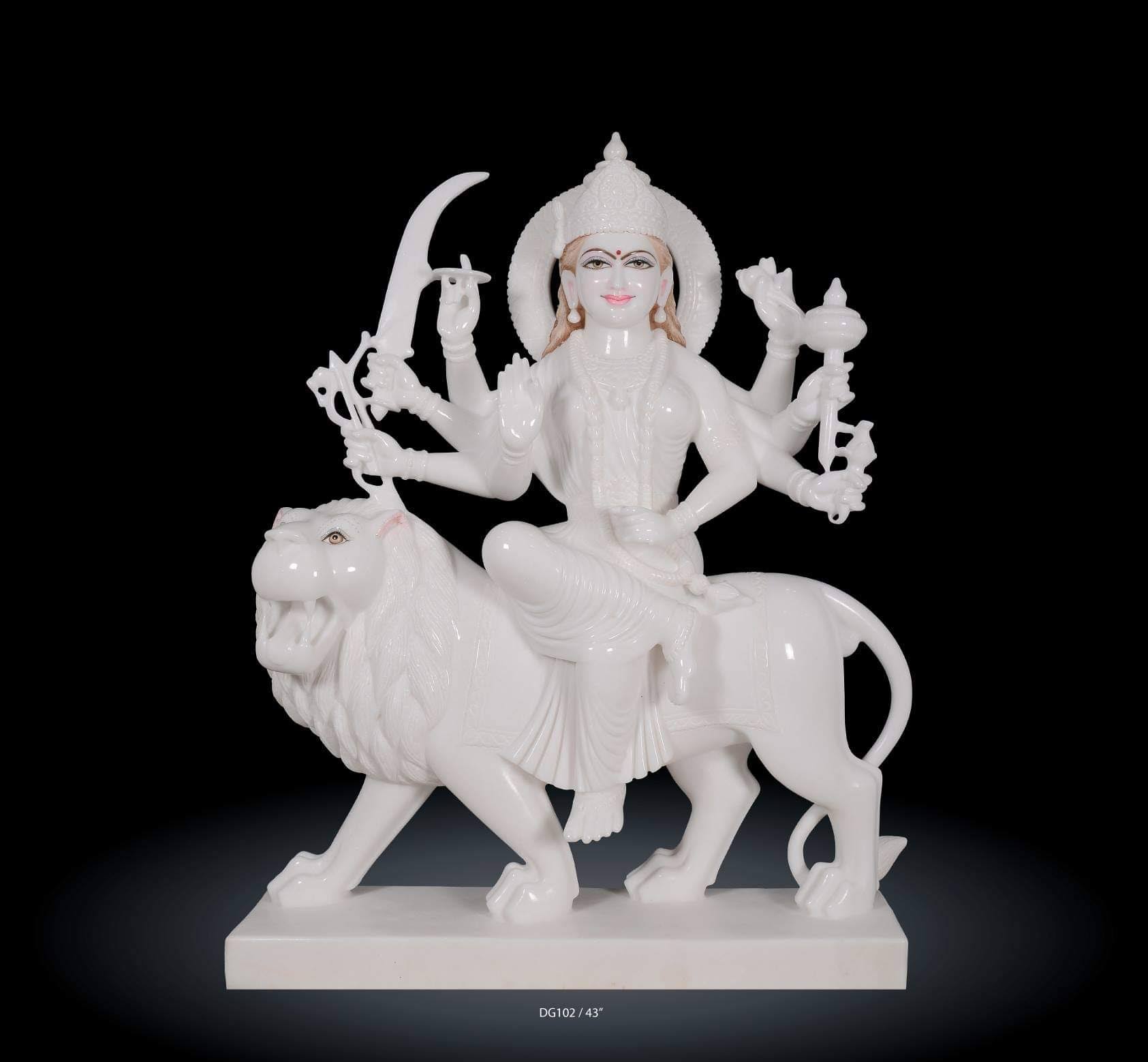 Durga marble statue