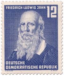 Briefmarke: Friedrich Ludwig Jahn (Turnvater) Briefmarke: &quot;Friedrich Ludwig Jahn (Turnvater)&quot; - turnvater-friedrich-ludwig-jahn-ddr-gr