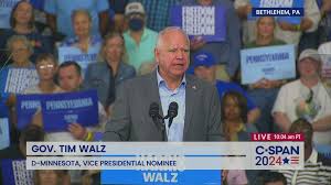 Gov. Tim Walz Campaigns in Bethlehem, Pennsylvania