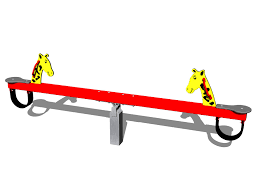 Double seat seesaw - red | PLAYGROUNDS-BONITA.com
