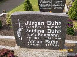 Grab von Jürgen Buhr (22.09.1905-24.12.1976), Friedhof Fiebing