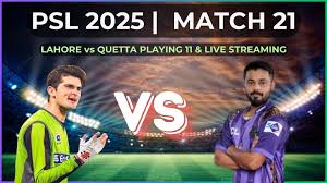 PSL 2025: Lahore Qalandars vs Quetta Gladiators Preview