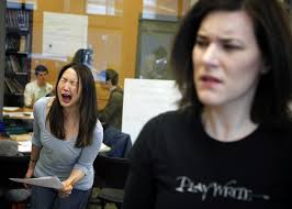 Then professional actors such as Grace Shapiro (left) and Cecily Overman perform the students&#39; original work. PlayWrite workshops are a two-week process, ... - playwrite2